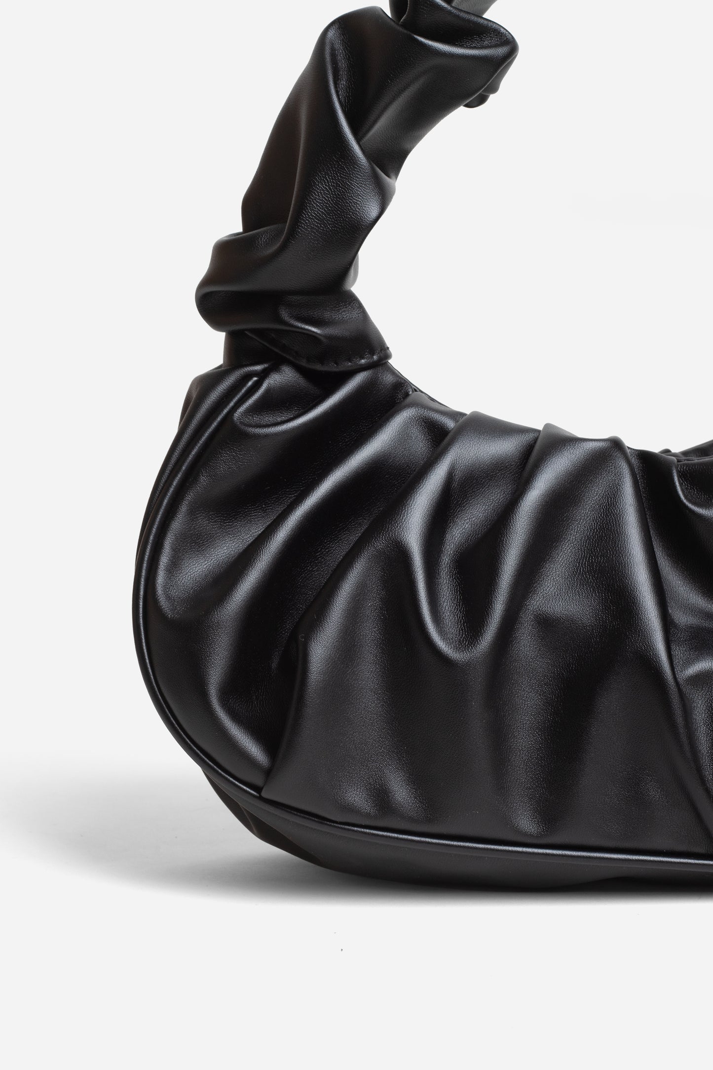 Macca Mini Black Ruched Bag